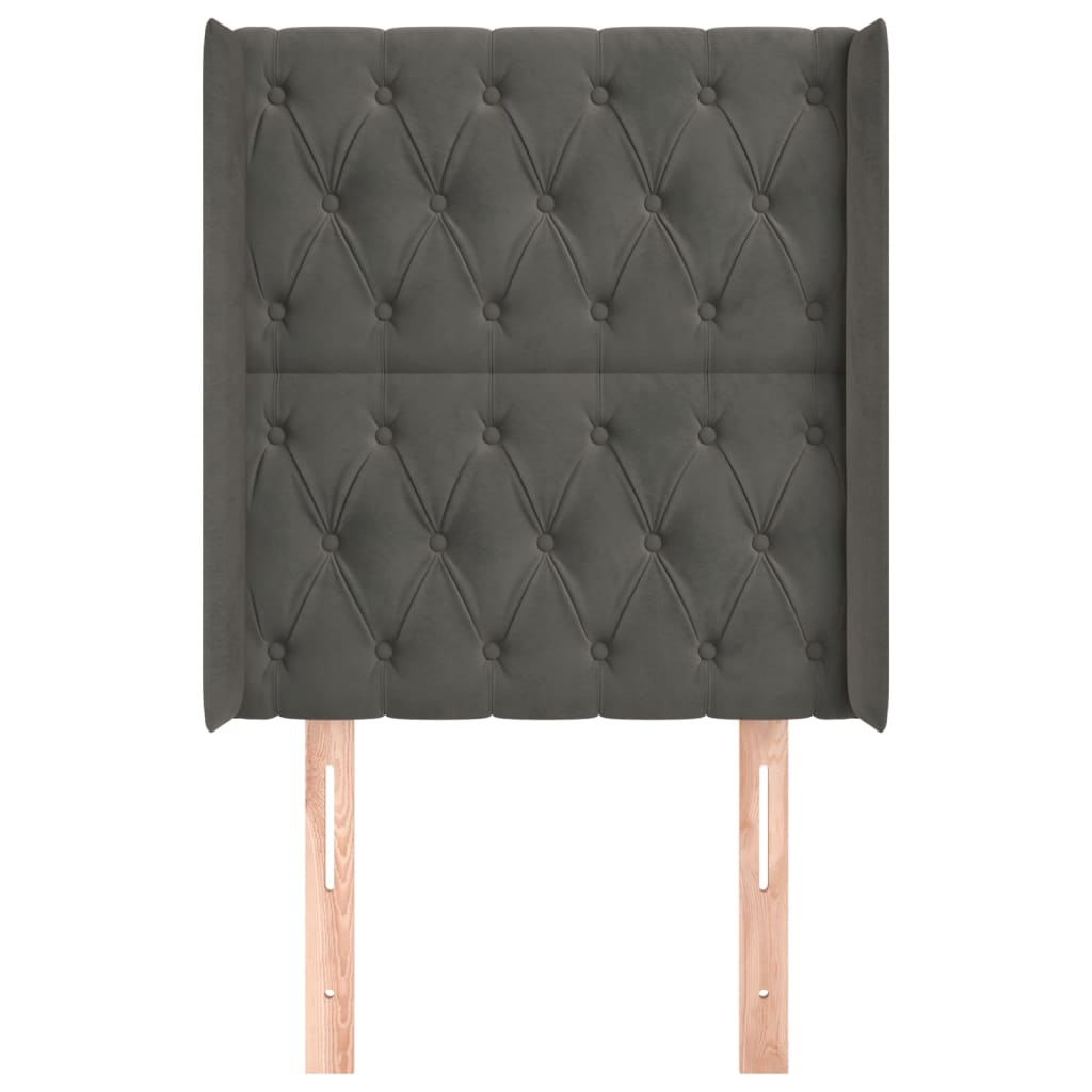 Kopfteil mit Ohren Dunkelblau 93x16x78/88 cm Samt