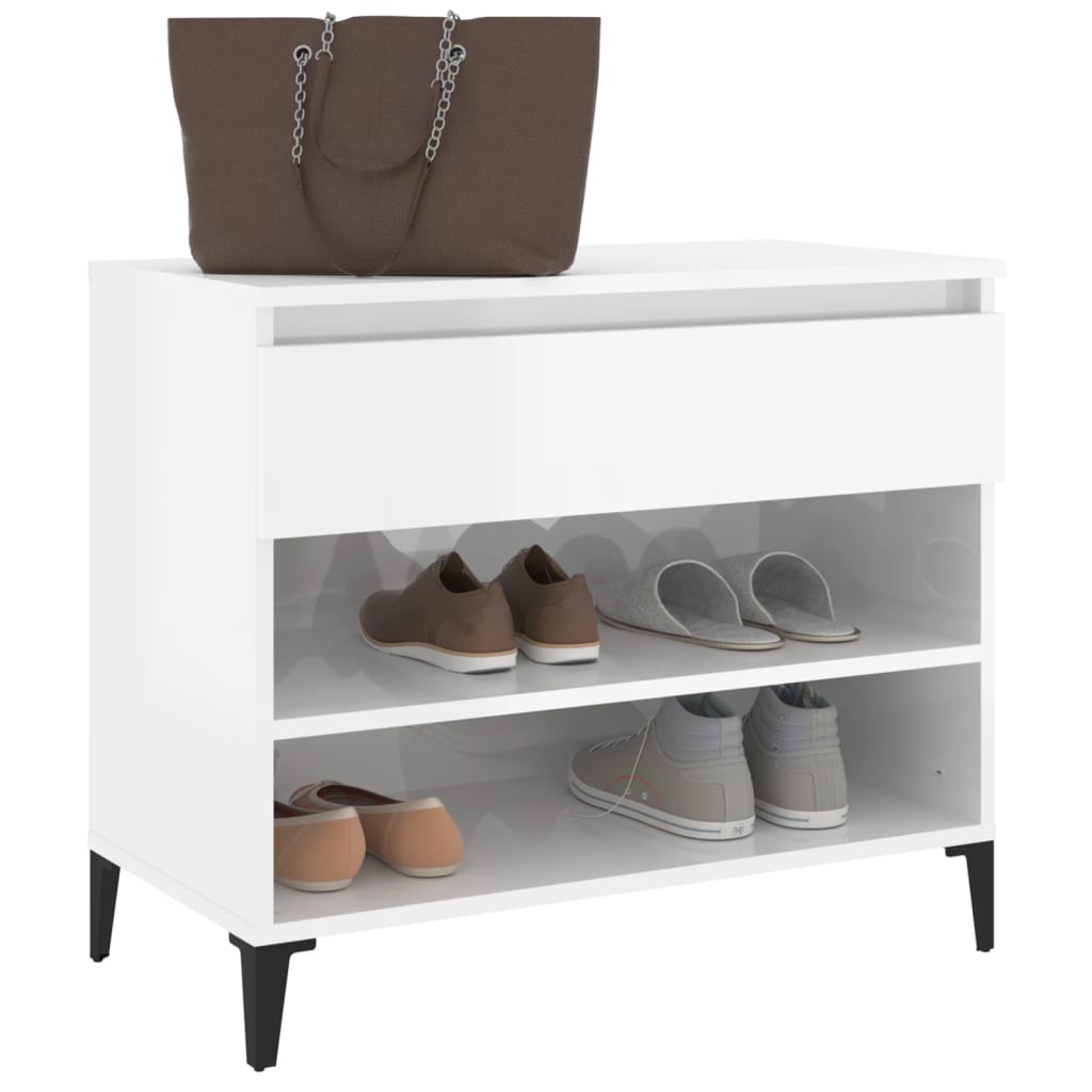 Schuhregal Weiß 70x36x60 cm Holzwerkstoff