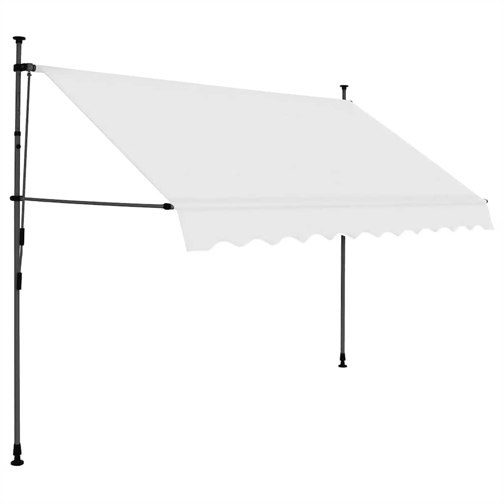 Einziehbare Markise Handbetrieben mit LED 100 cm Blau und Weiß