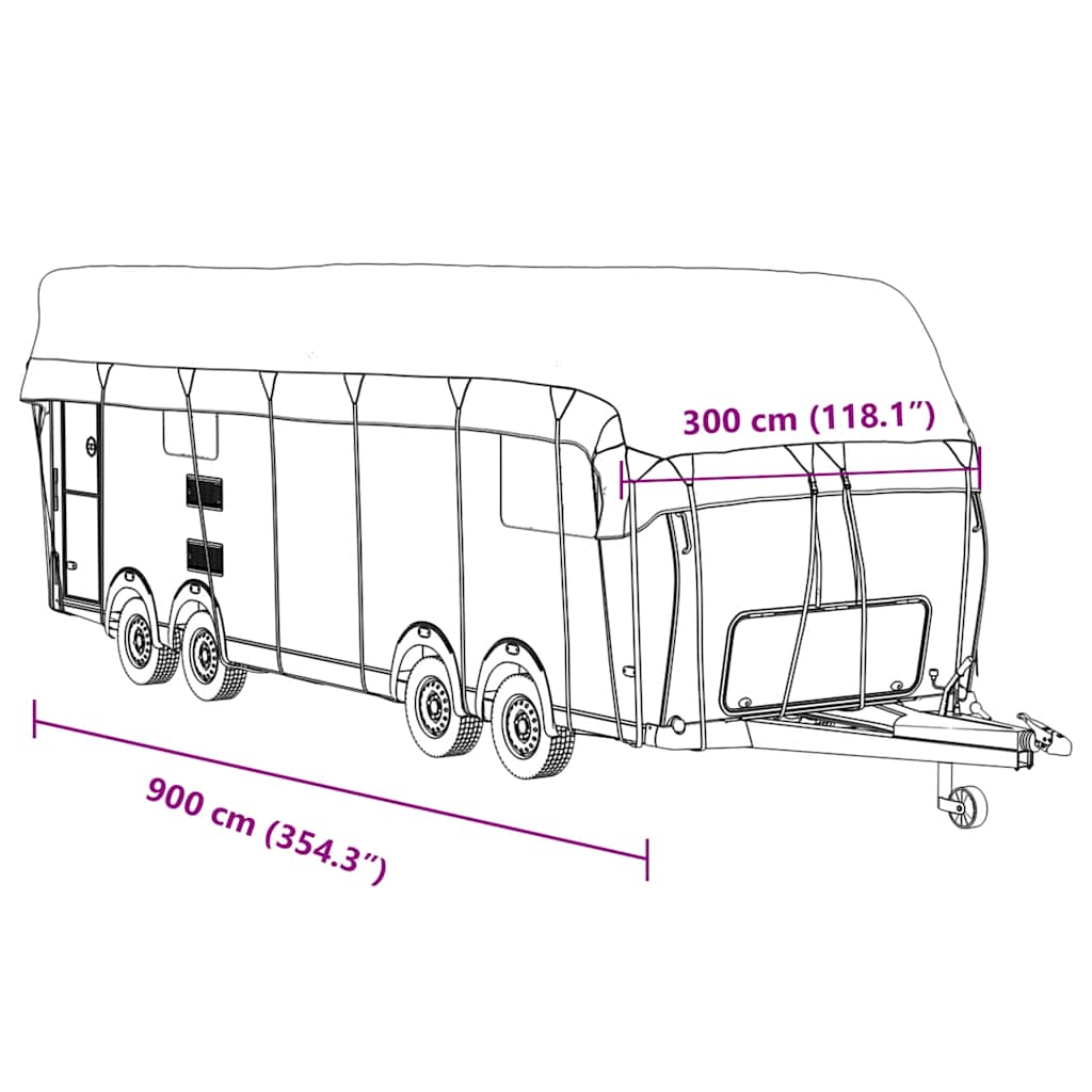 Dachplane für Wohnwagen Grau 500x300 cm Vliesstoff