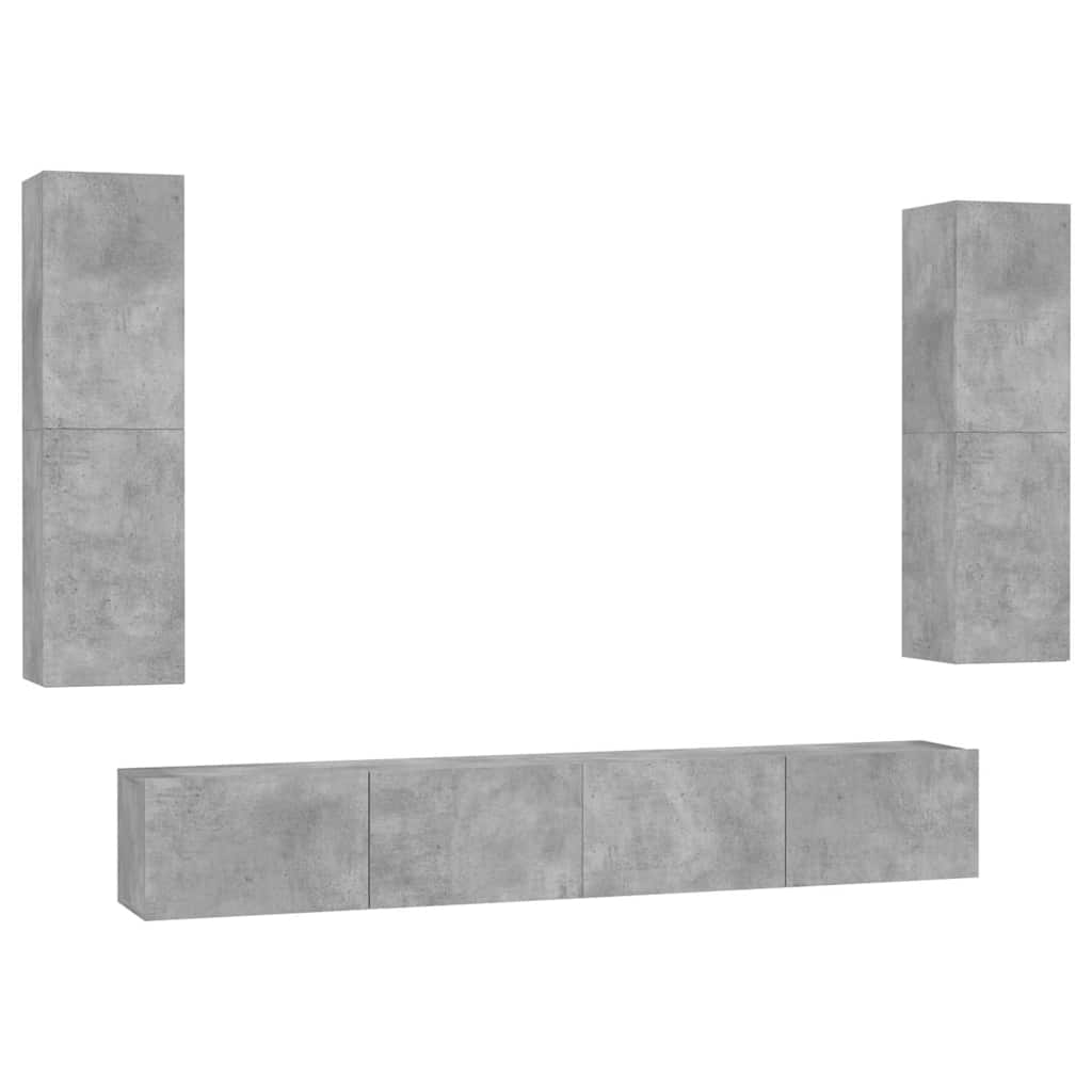 4-tlg. TV-Schrank-Set Weiß Holzwerkstoff