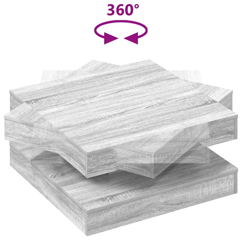 Couchtisch 360-Grad Drehbar Weiß 90x90x34,5 cm