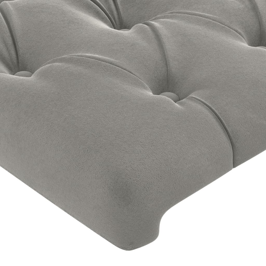 Kopfteil Hellgrau 80x7x118/128 cm Samt