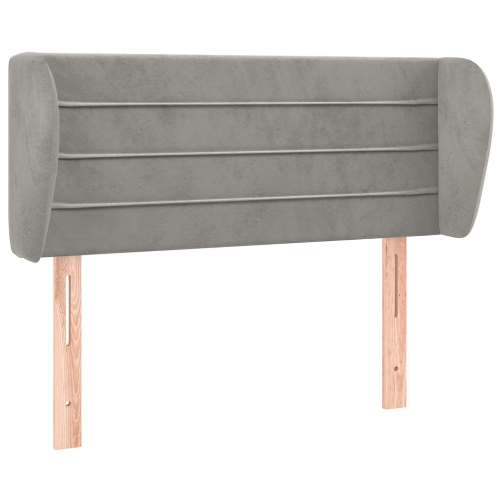 Kopfteil mit Ohren Dunkelblau 203x23x118/128 cm Samt