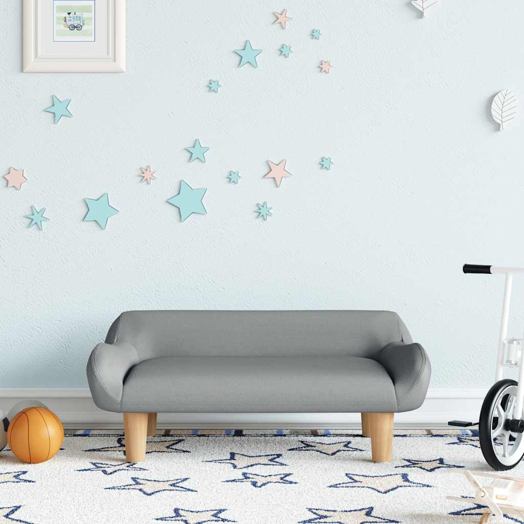 Kindersofa Creme 70x40x24 cm Stoff