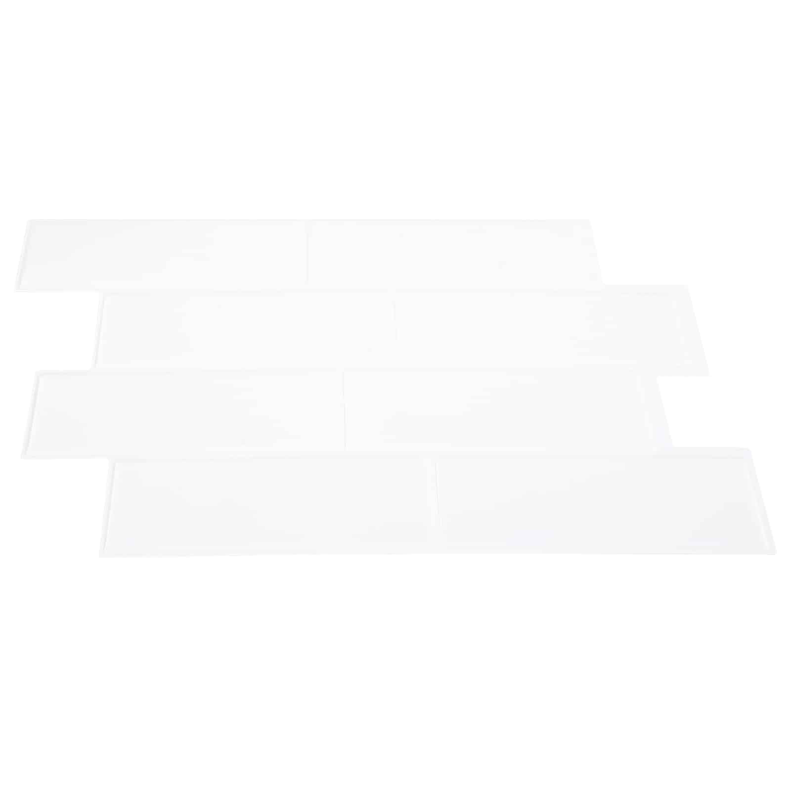 U-Bahn-Fliese 10 pcs Weiß Grau 29 x 21 cm Polyurethan und PET