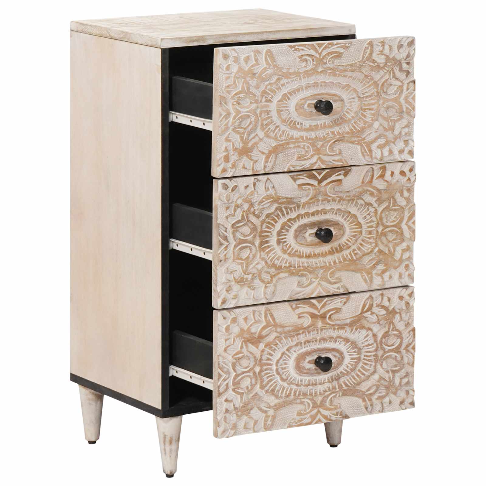Sideboard mit Speicher Braun 40 x 33,5 x 75 cm Massivholz Mango
