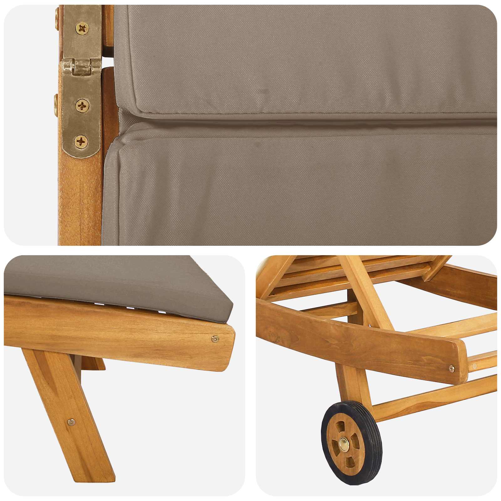 Sonnenliege Braun Massivholz Teak
