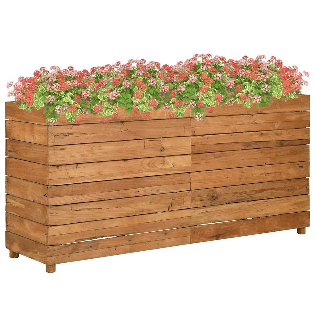 Hochbeet 100x40x72 cm Teak Altholz und Stahl