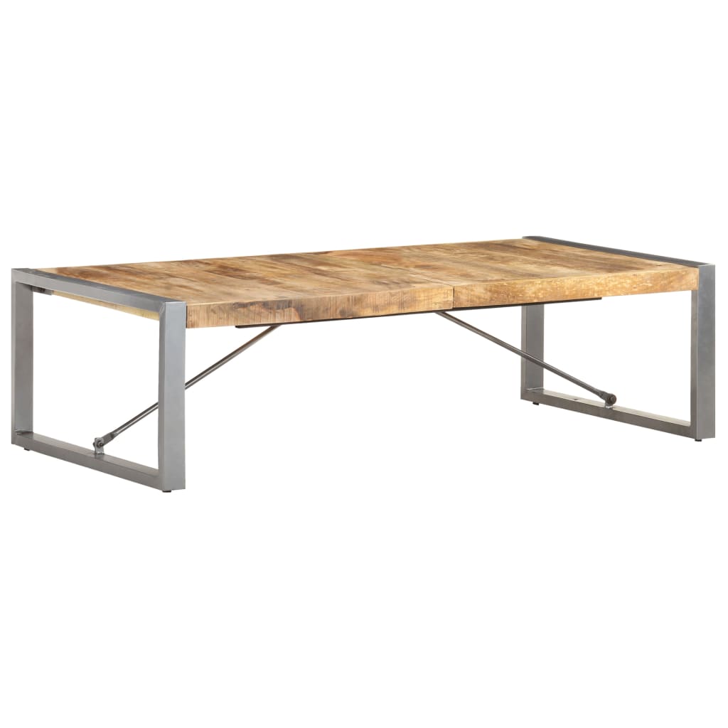 Couchtisch 140x140x40 cm Raues Mangoholz