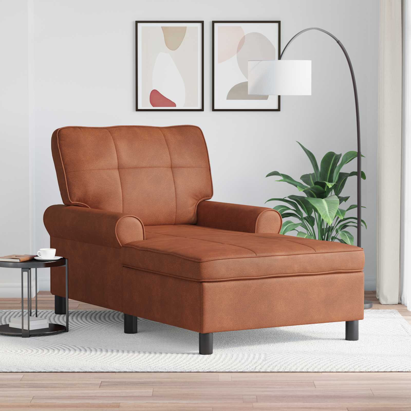 Lounge-Liege mit Kissen Schwarz 91 x 157 x 91 cm Kunstleder