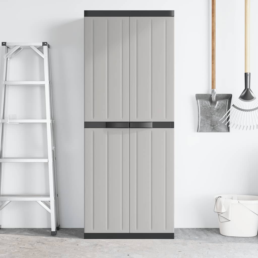 Gartenschrank Grau und Schwarz 65x37x85 cm PP