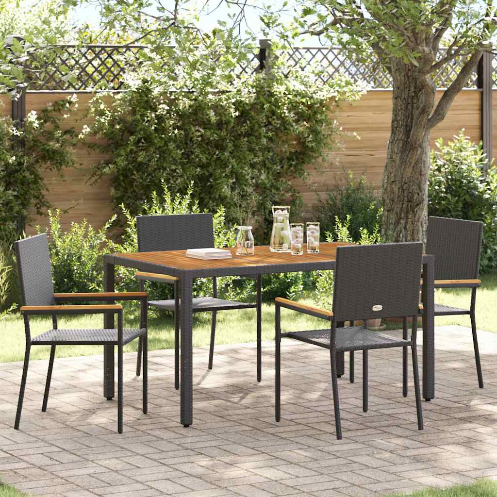 Garten Stapelstühle 4 pcs Braun und Schwarz 54 x 56 x 90 cm