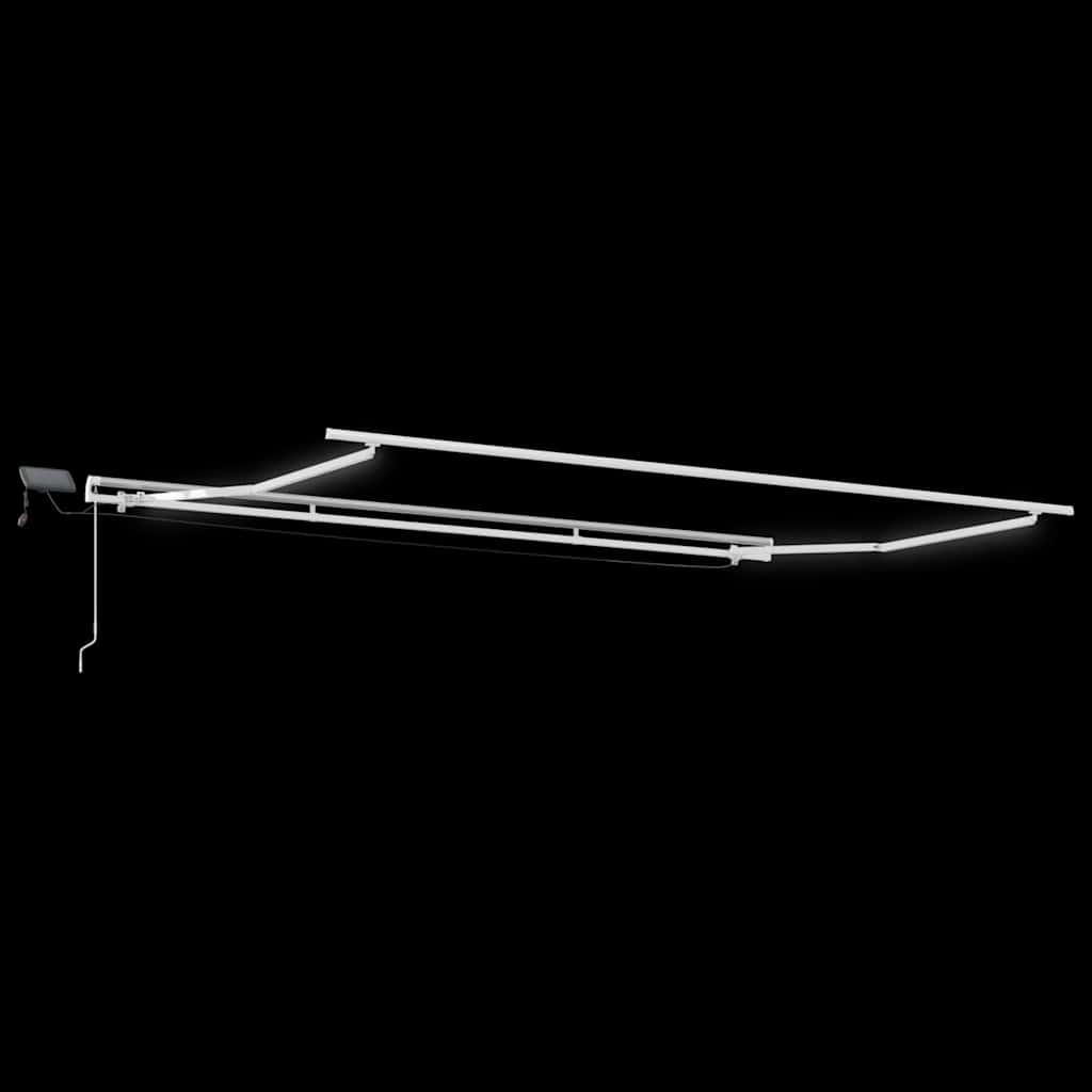 Markise Manuell Einziehbar mit LED 300x250 cm Blau und Weiß