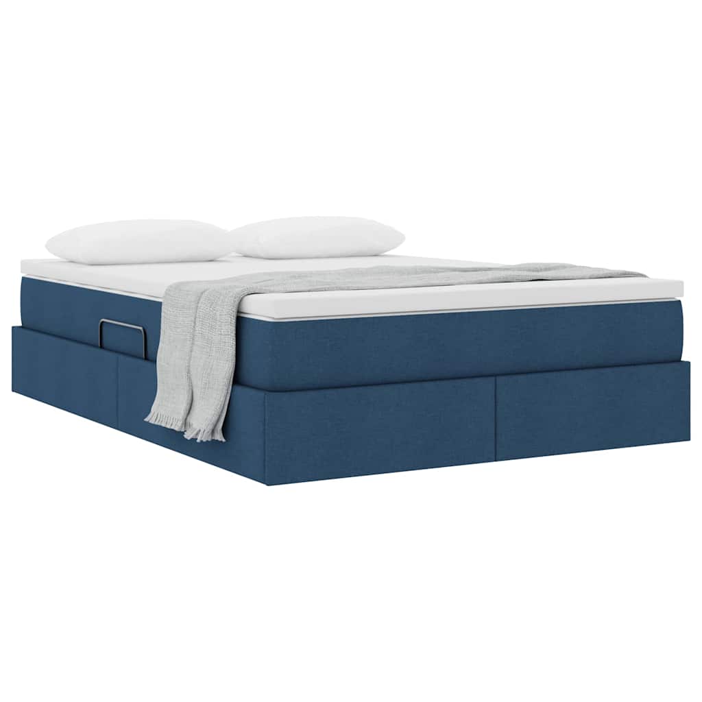 Aufbewahrungsbett mit Matratze Hellgrau 90 x 190 cm Polyester
