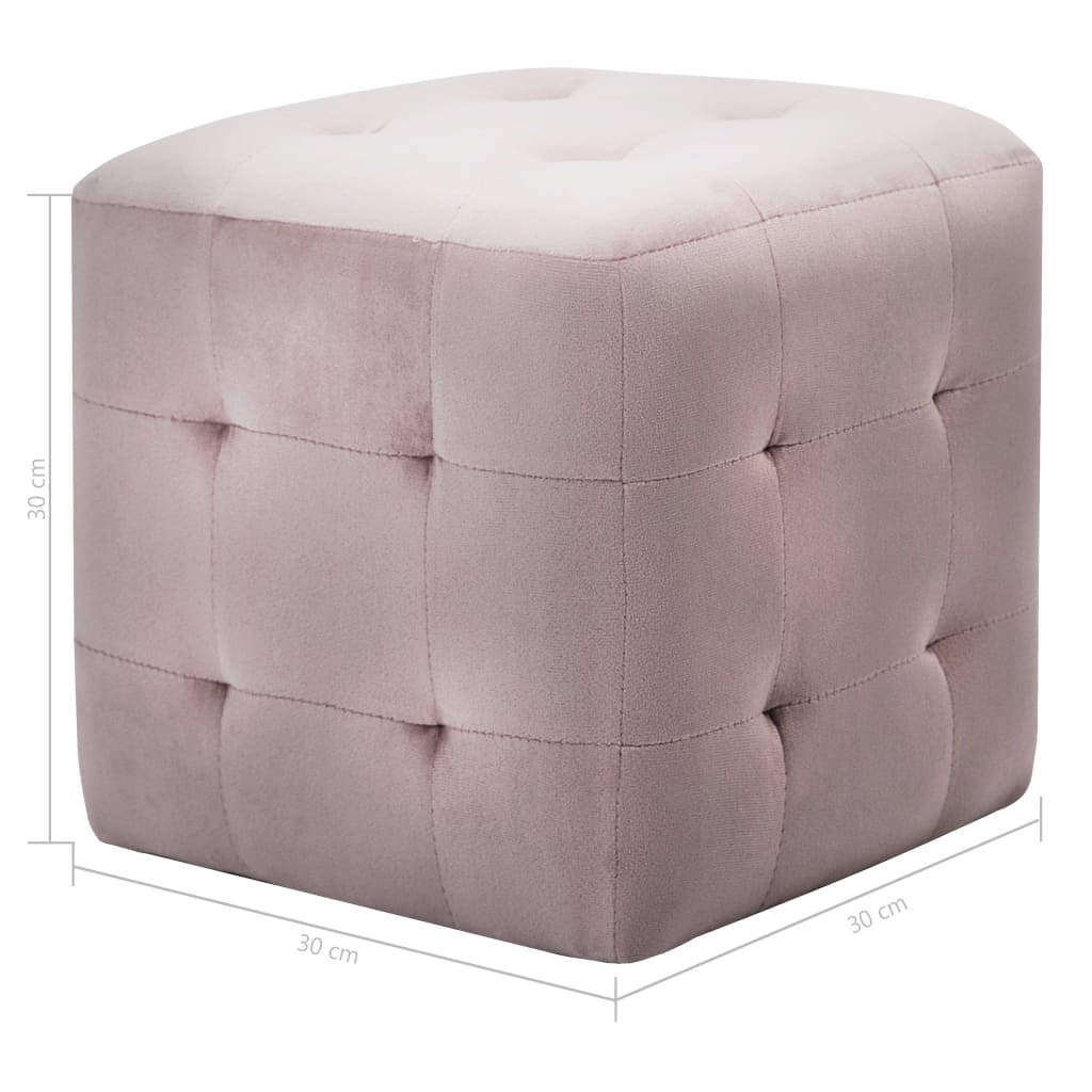 Pouf 2 Stk. Blau 30x30x30 cm Samtstoff