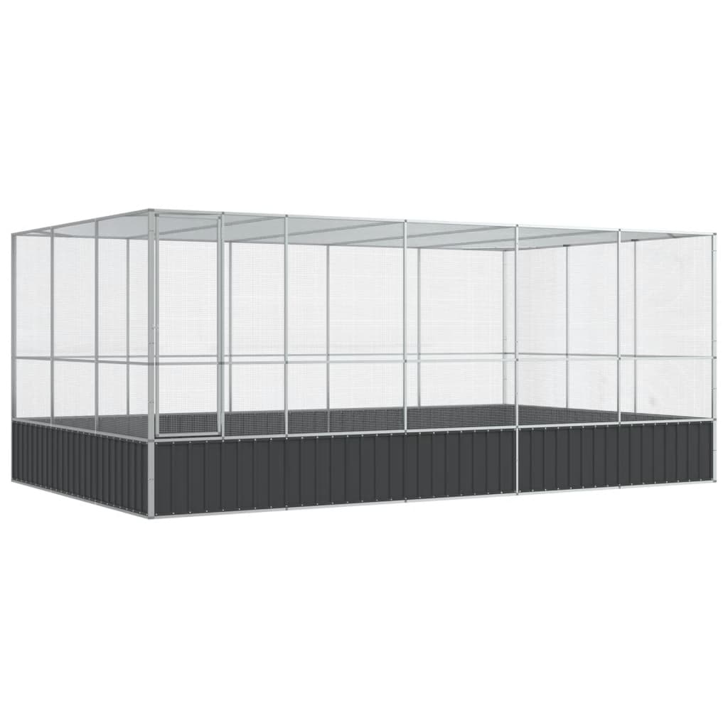 Voliere Silbern 210,5x107x212 cm Stahl
