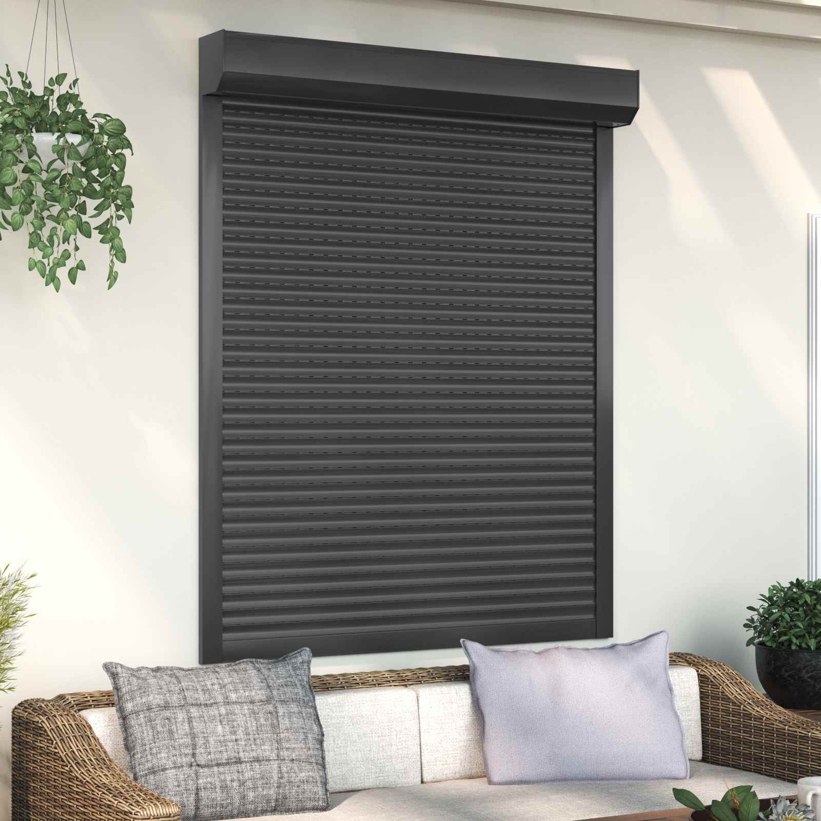 Rollladen Weiß 70 x 100 cm Aluminium und Polyurethan
