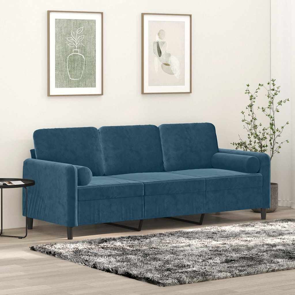 2-Sitzer-Sofa mit Zierkissen Dunkelgrün 120 cm Samt