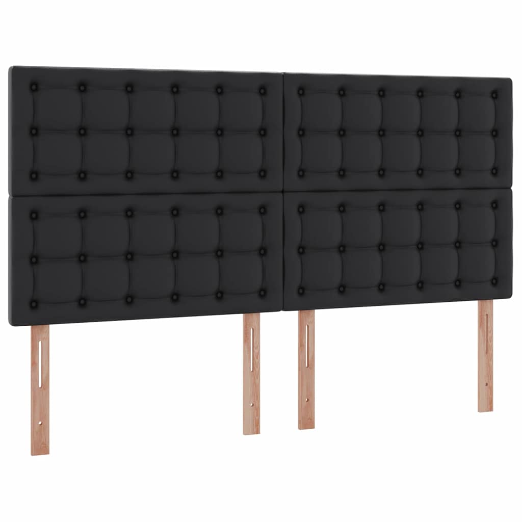 Bett mit Stauraum und LED Schwarz 180 x 200 cm Kunstleder