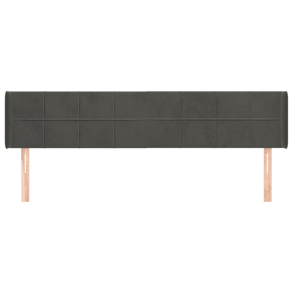Kopfteil mit Ohren Dunkelblau 93x16x78/88 cm Samt