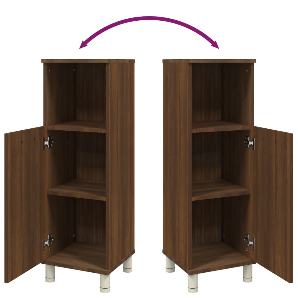 Badezimmerschrank Weiß 30x30x95 cm Holzwerkstoff