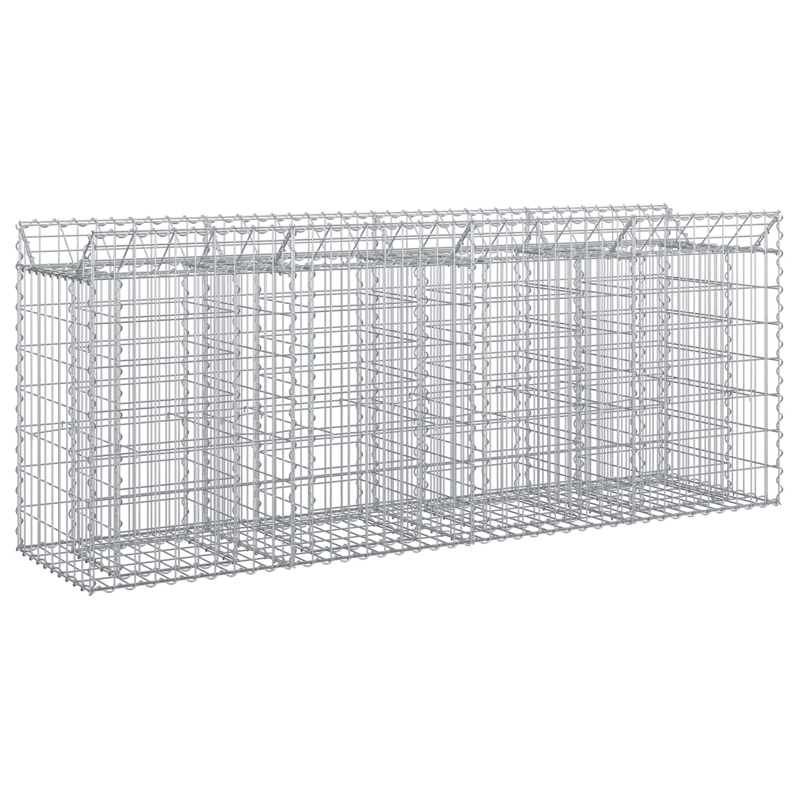 Gabionen-Hochbeet 2 pcs Silber
