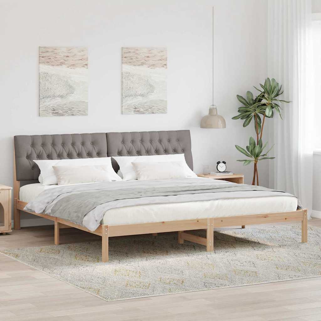 Bettgestell mit gepolstertem Kopfteil Braun 200 x 200 cm