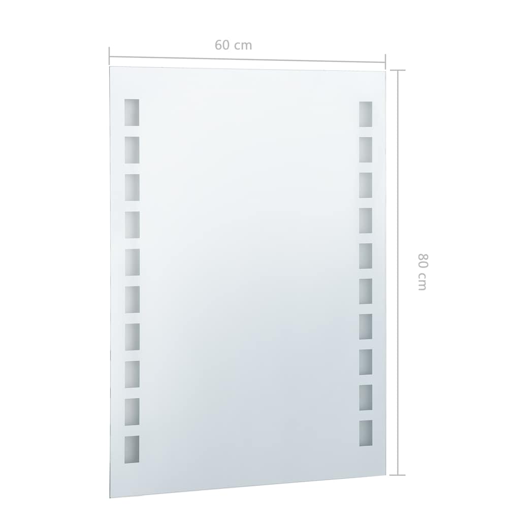 Badezimmer-Wandspiegel mit LEDs 60x80 cm