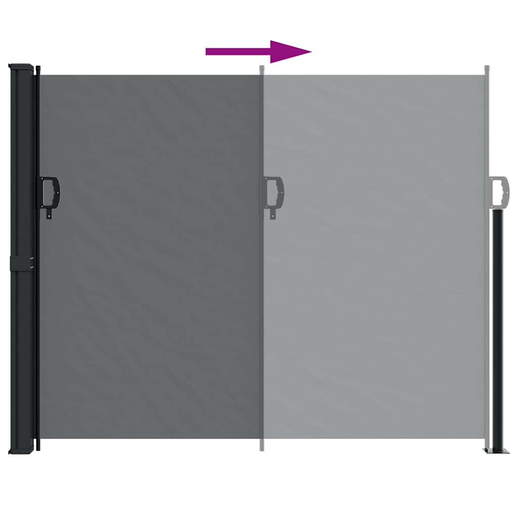 Seitenmarkise Ausziehbar Schwarz 100x300 cm