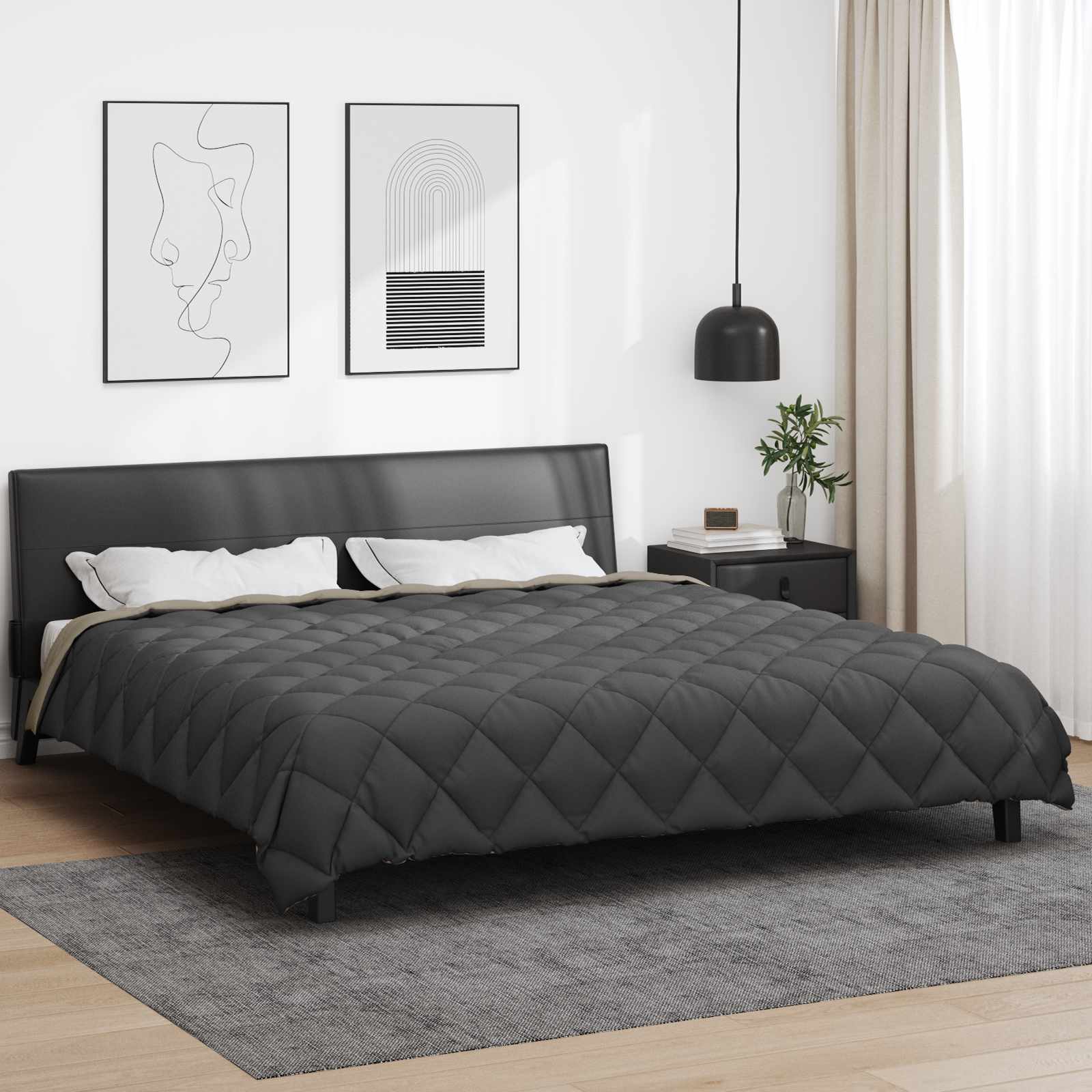 Winterbettdecke Anthrazit 135 x 200 cm Mikrofaser