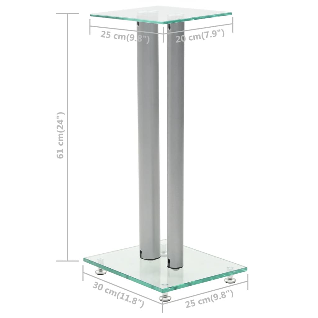 Lautsprecherständer 2 Stk. Doppelsäulen-Design Hartglas Schwarz