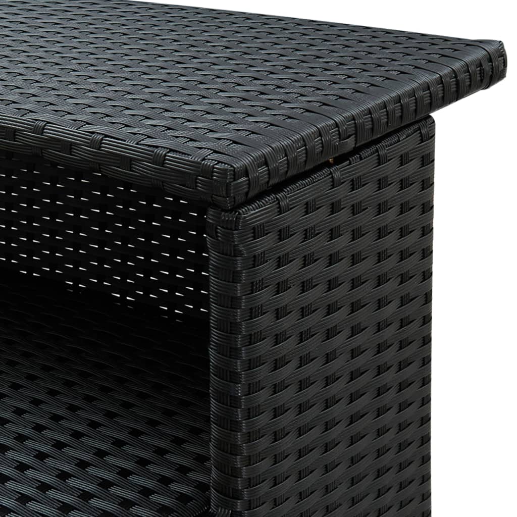 Garten-Bartisch Grau 120x55x110 cm Poly Rattan
