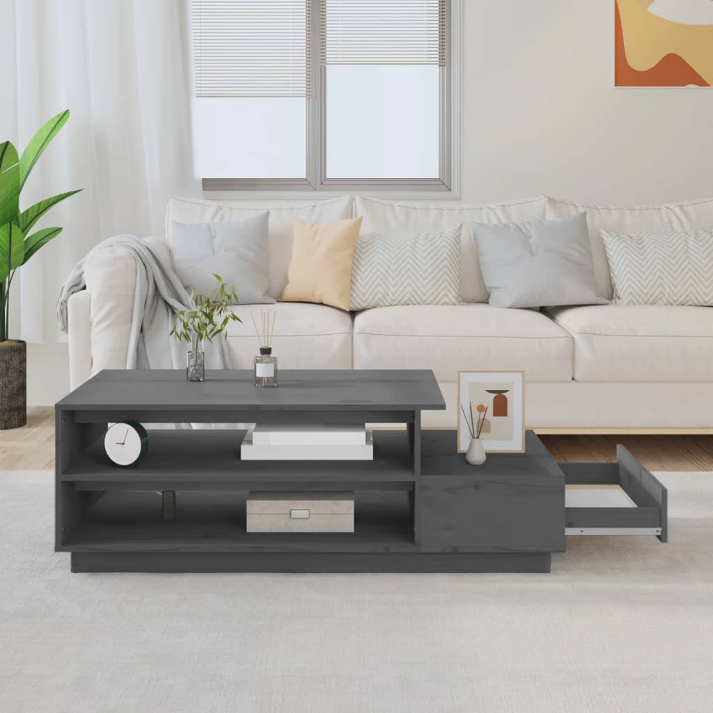 Couchtisch 120x50x40,5 cm Massivholz Kiefer