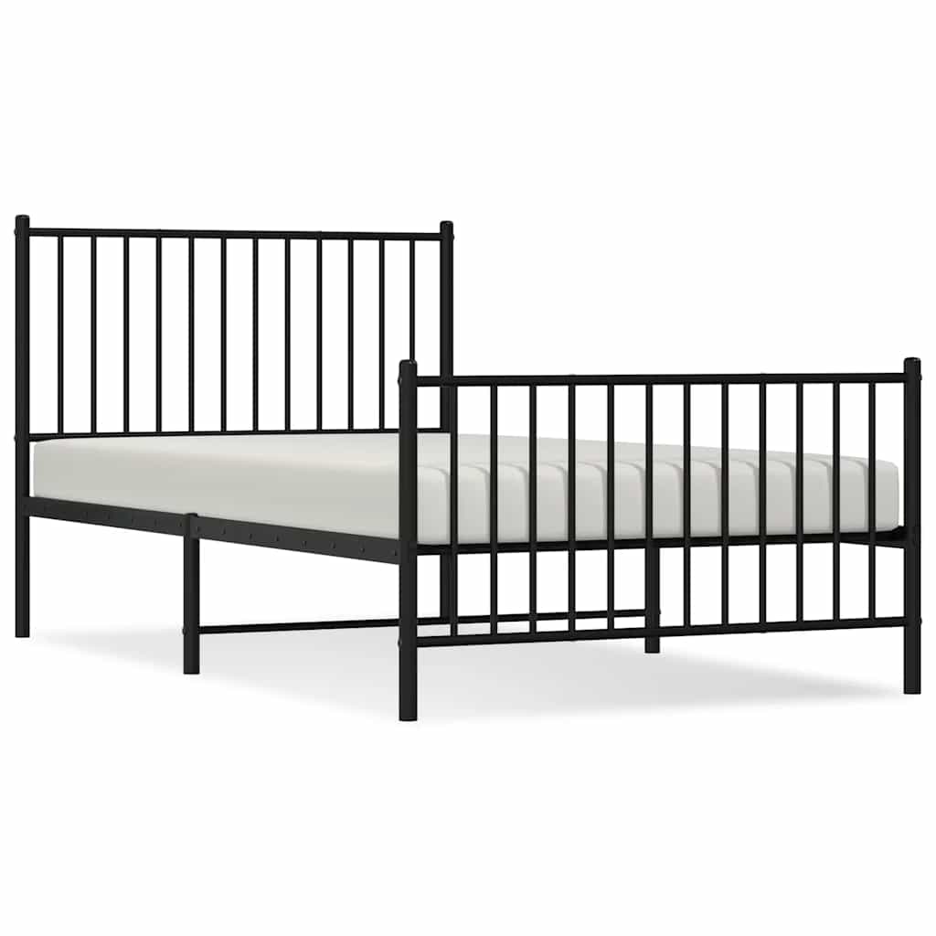 Bettgestell Metall Schwarz 75x190 cm