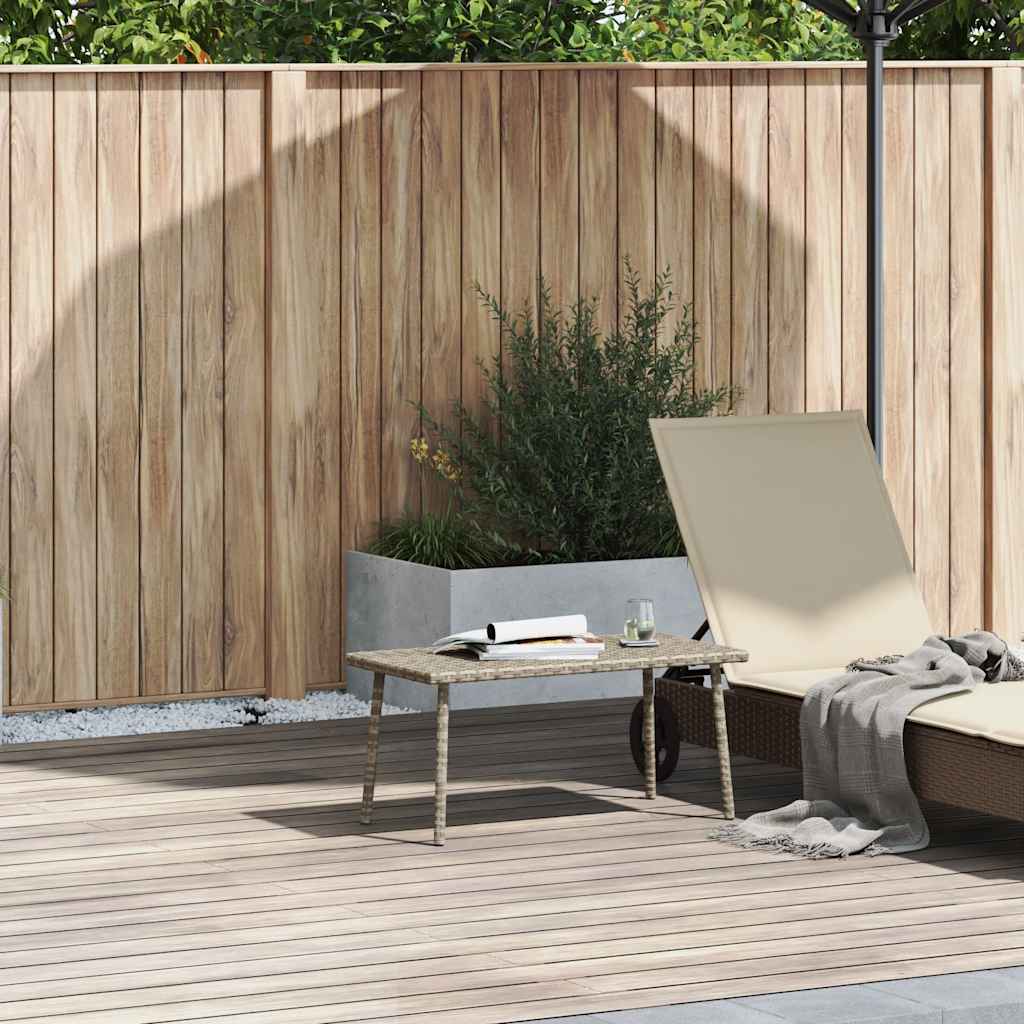 Garten-Couchtisch Rechteckig Schwarz 40x40x37 cm Poly Rattan