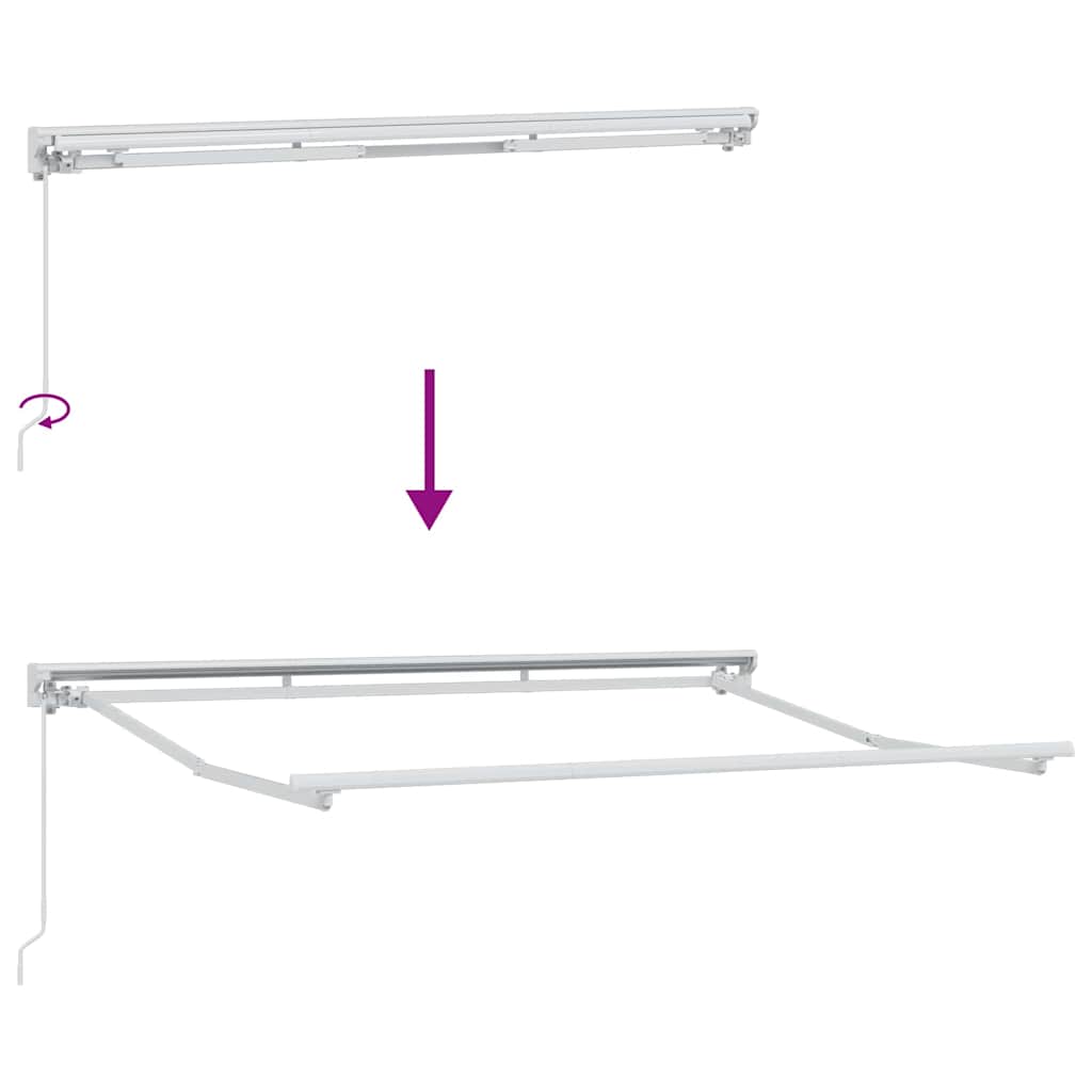 Markisenrahmen Verstellbar Weiß 2,5 x 2 m Stahl