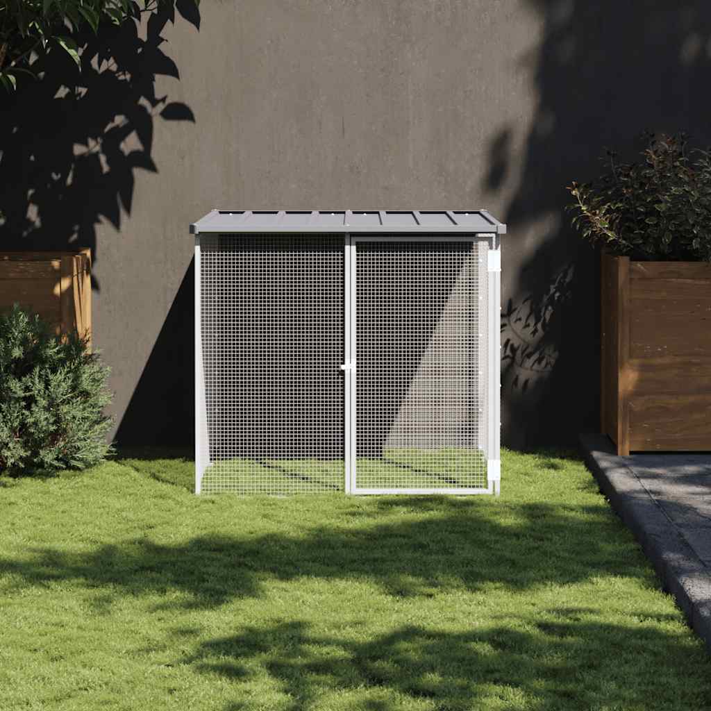 Hühnerkäfig mit Dach Anthrazit 103x98x90 cm Verzinkter Stahl