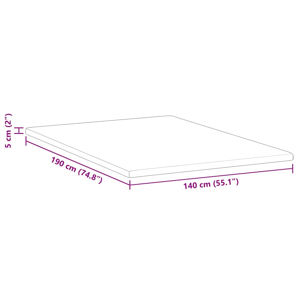 Kokosnuss Topper Weiß 70 x 200 cm Jacquard-Stoff