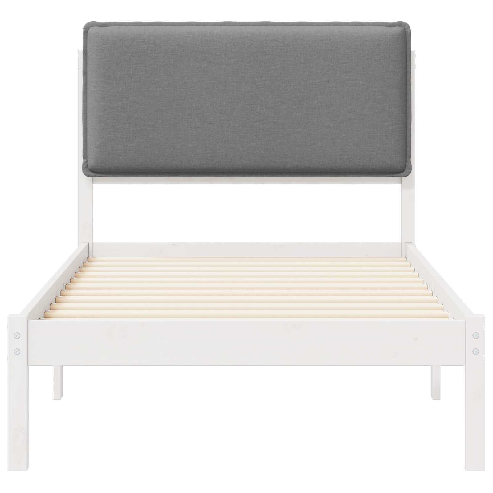 Bettgestell mit gepolstertem Kopfteil Hellgrau 200 x 200 cm
