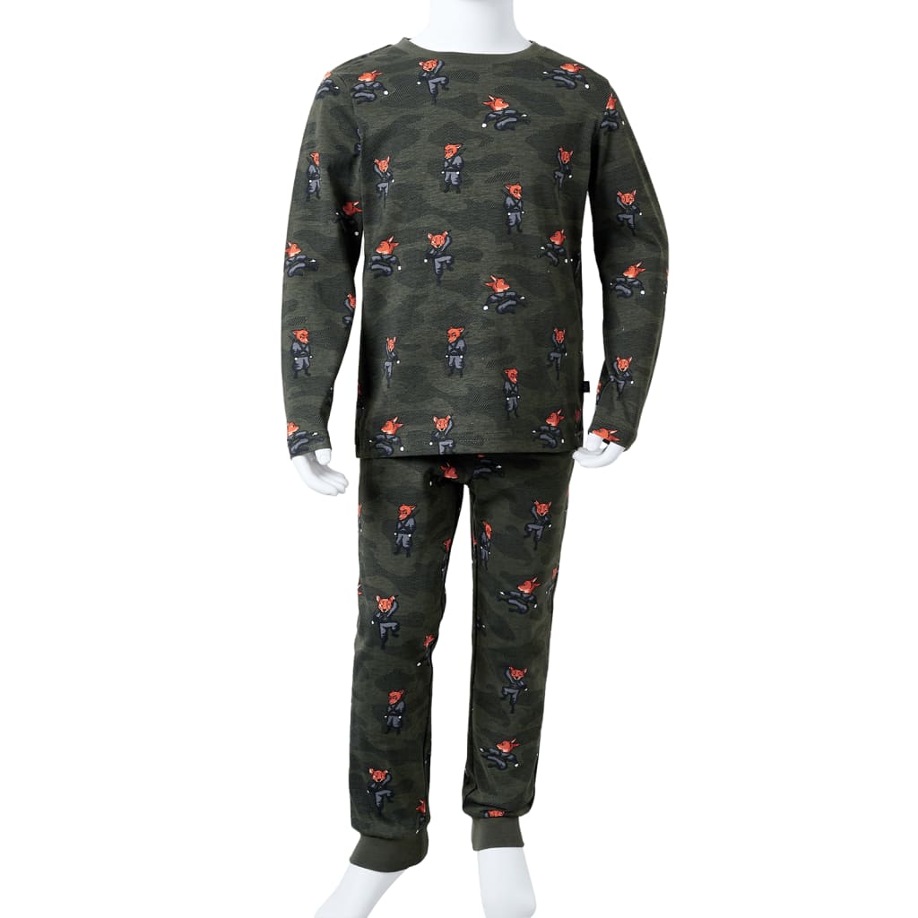 Kinderpyjama mit Langen Ärmeln Khaki 92