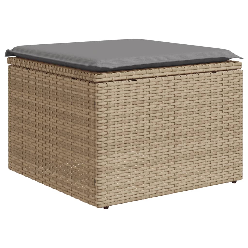 11-tlg. Garten-Sofagarnitur mit Kissen Schwarz Poly Rattan