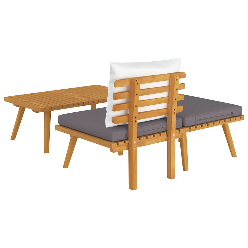 2-Sitzer-Gartensofa mit Kissen Massivholz Akazie