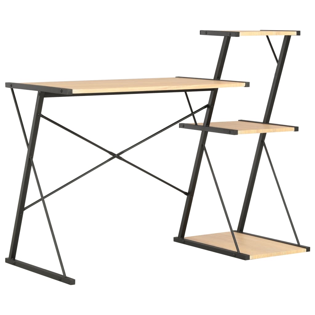 Schreibtisch mit Regal Weiß 116×50×93 cm