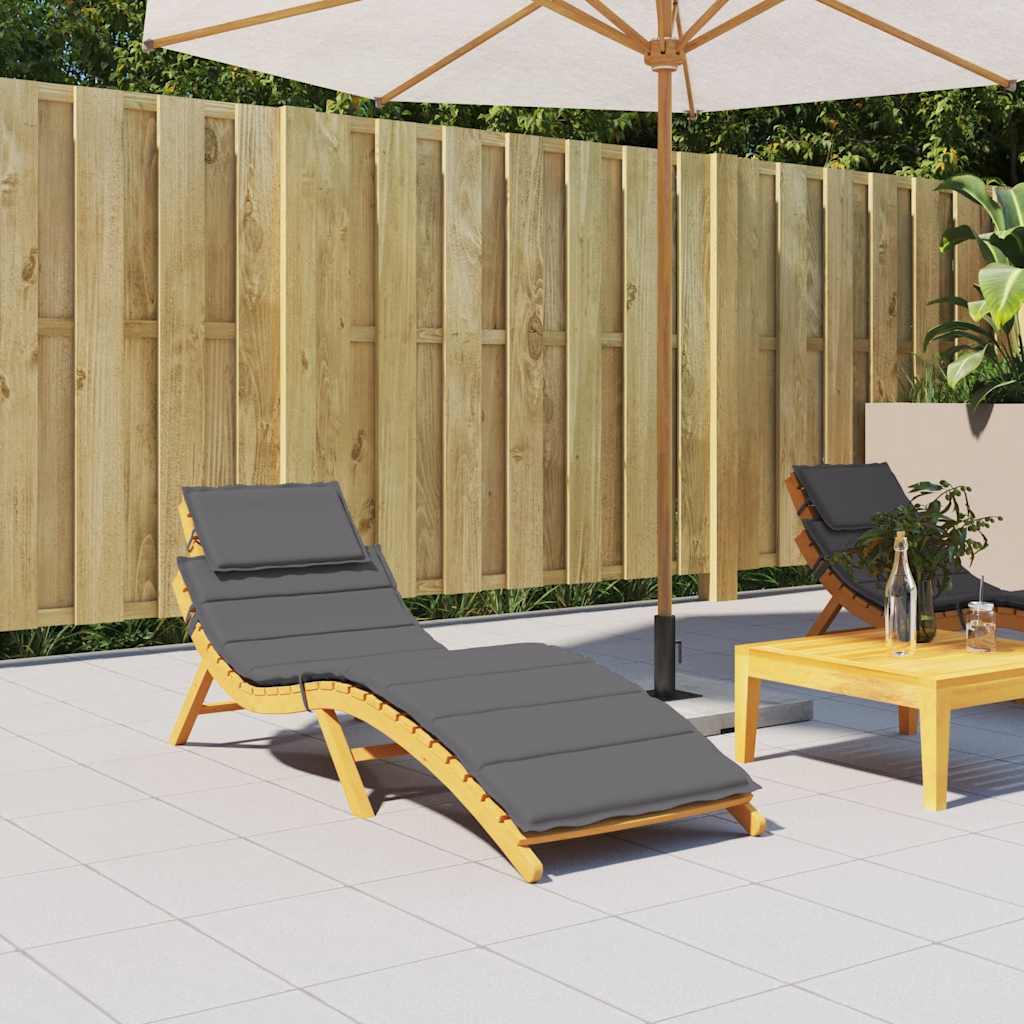 Sonnenliegen-Auflage Grau 186x58x4 cm Oxford-Gewebe