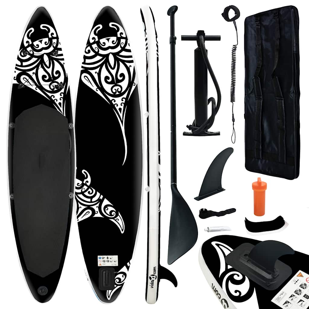 Aufblasbares Stand Up Paddle Board Set 305x76x15 cm Blau