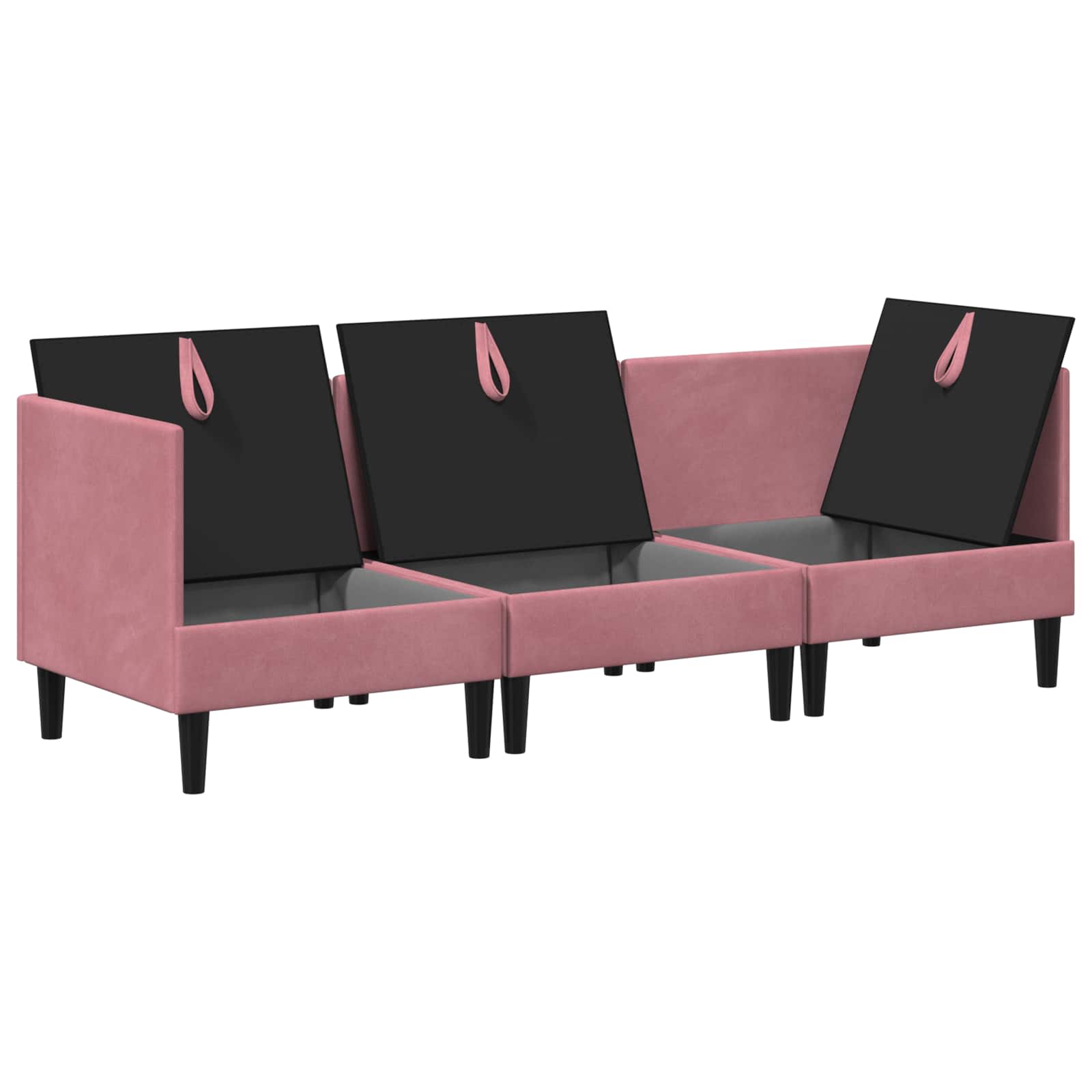 Wohnzimmergarnitur mit Kissen mit Speicher 3 pcs Hellgrau Samt