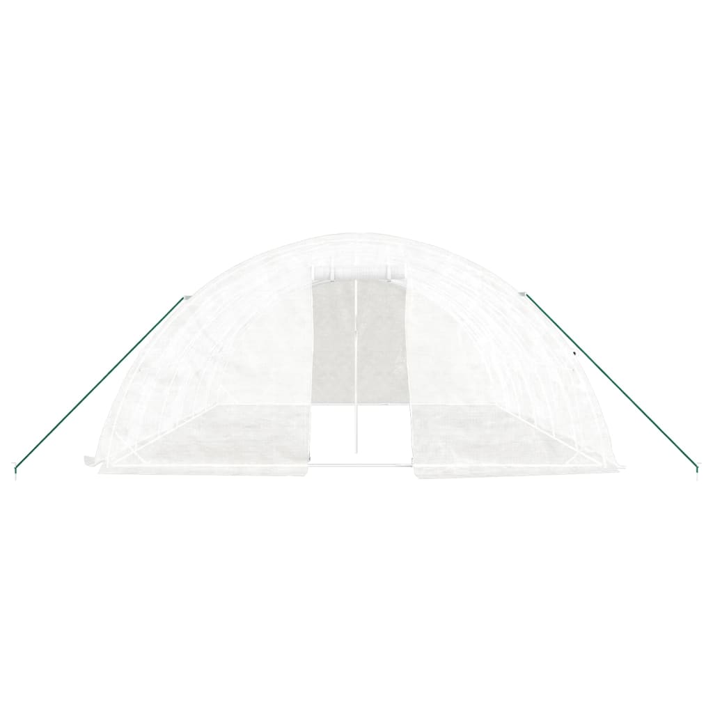 Gewächshaus mit Stahlrahmen Weiß 40 m² 8x5x2,3 m