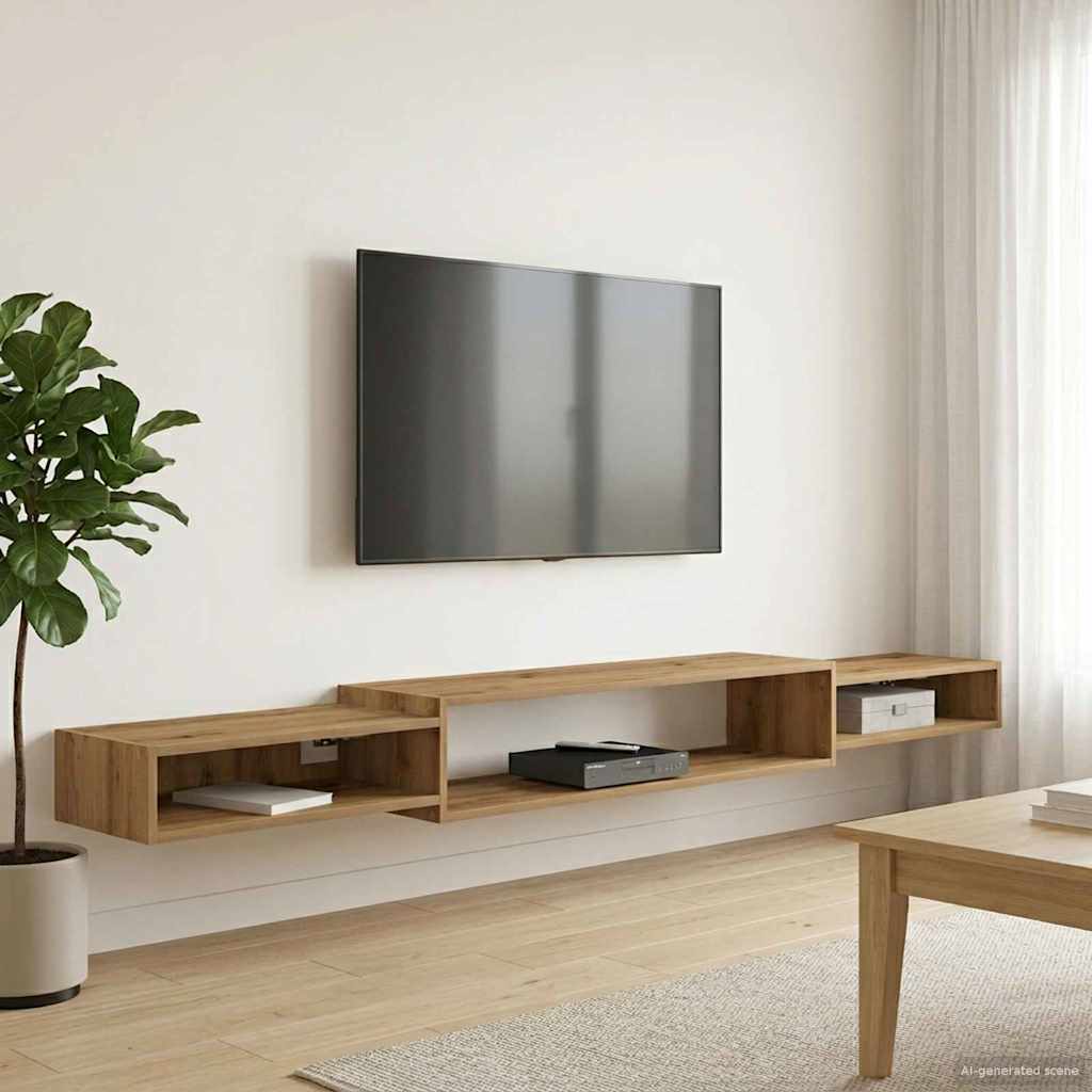Wandmontierter TV-Schrank Wandhalterung Weiß 140 x 28 x 21 cm