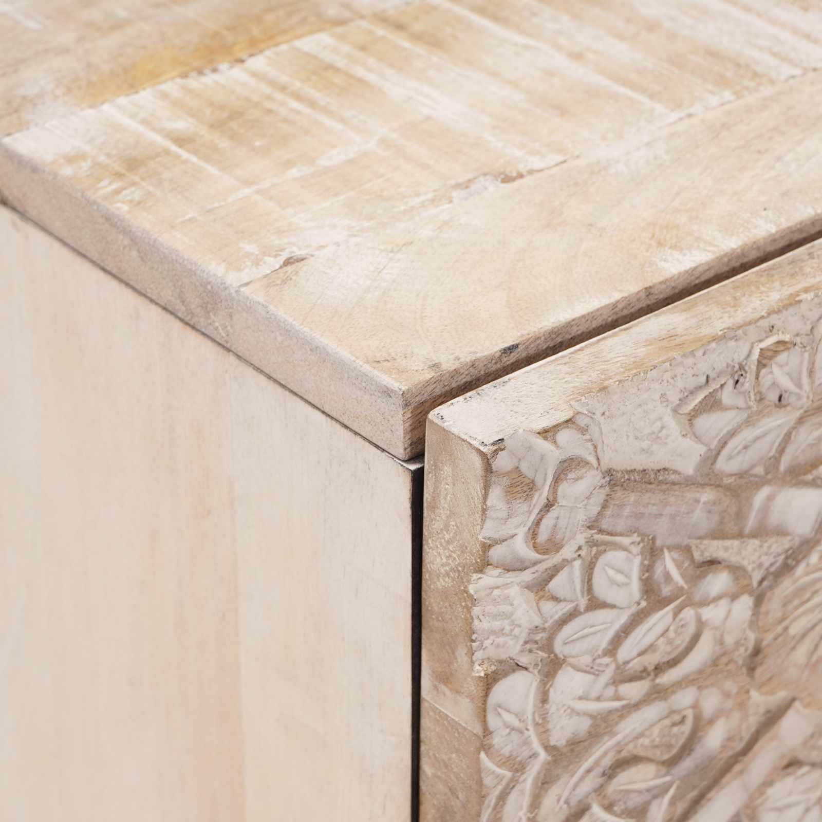 Nachttisch Braun 40 x 33,5 x 46 cm Massivholz Mango